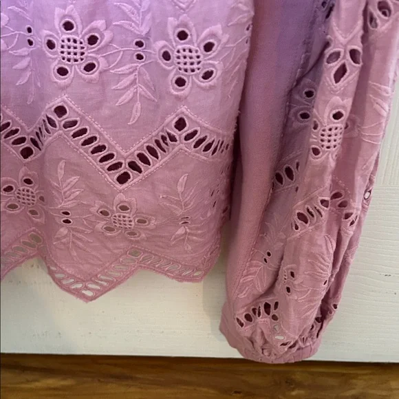 Anthropologie Forever That Girl Purple
Cotton Eyelet Sweatshirt Maeve - Picture 7 of 7